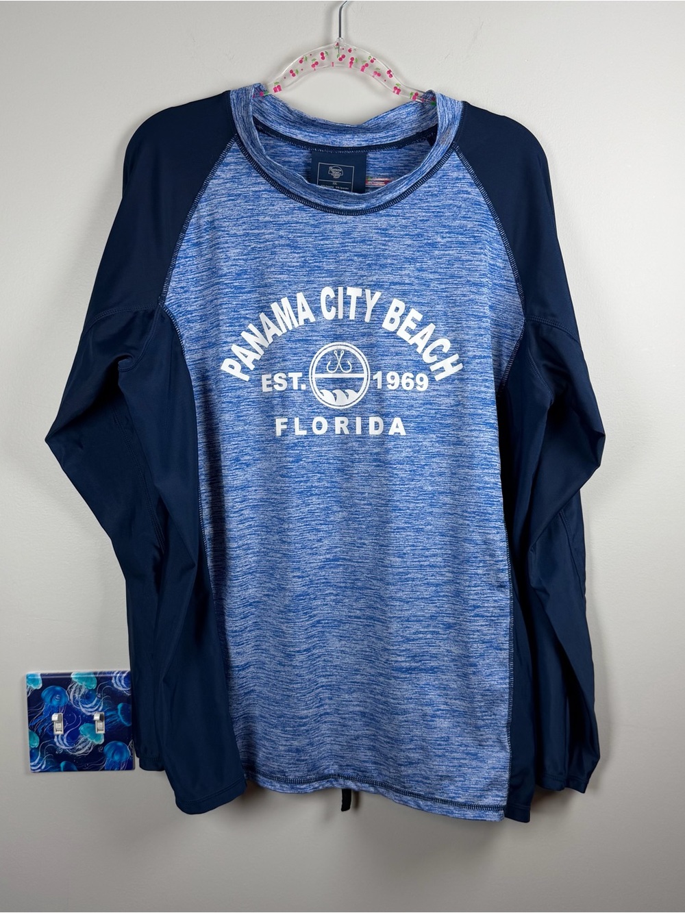 Men’s Banana Boat Panama City Florida Long Sleeve Blue Sun Shirt Top Beach XXL